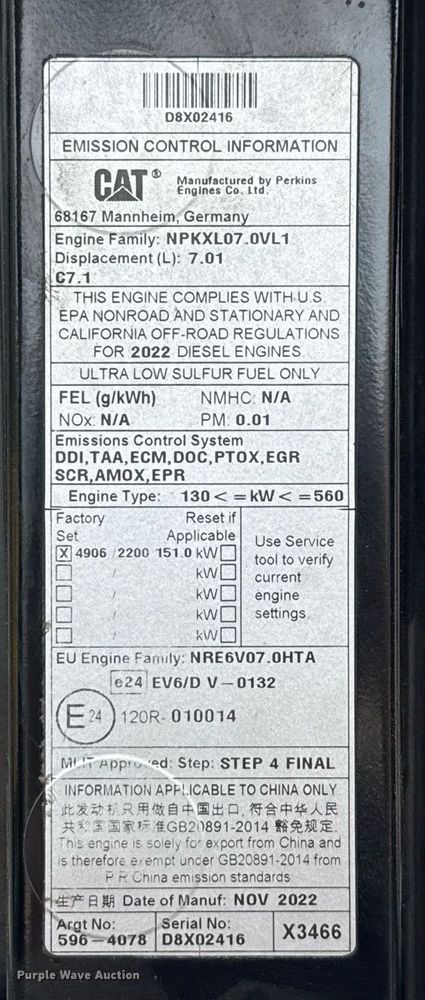 image for item ED5636 2023 Caterpillar 330GC excavator