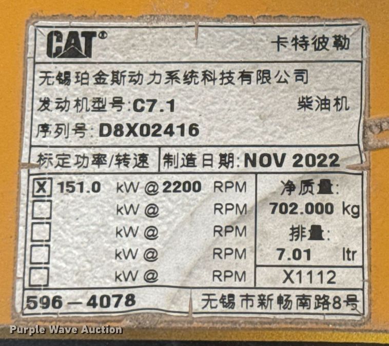 image for item ED5636 2023 Caterpillar 330GC excavator