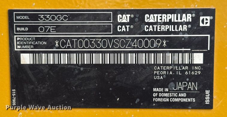 image for item ED5636 2023 Caterpillar 330GC excavator