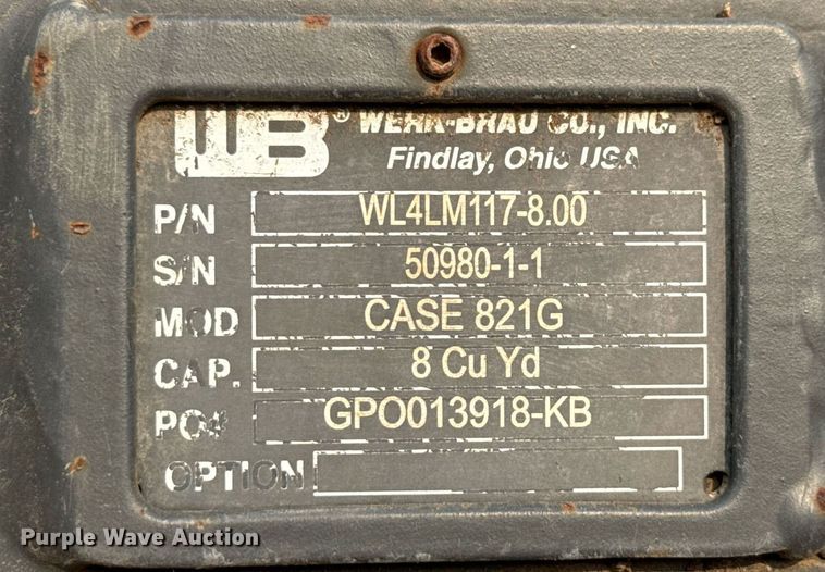 image for item ED5637 WB Case 821G wheel loader bucket