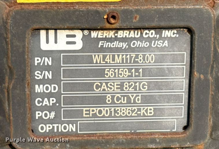 image for item ED5638 WB Case 821G wheel loader bucket