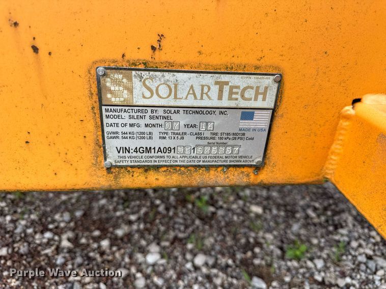 image for item EF2042 2014 Solar Tech Silent sentinel arrow board trailer