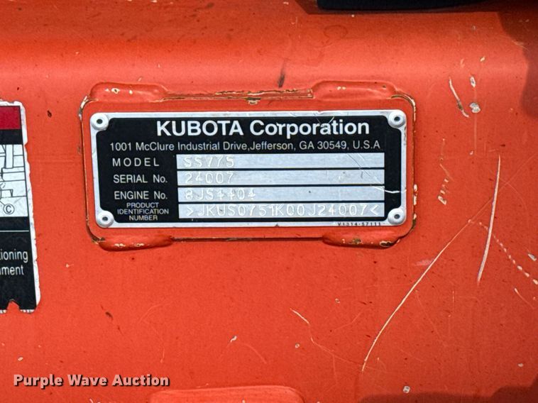 image for item EG5849 2019 Kubota SSV75 skid steer loader