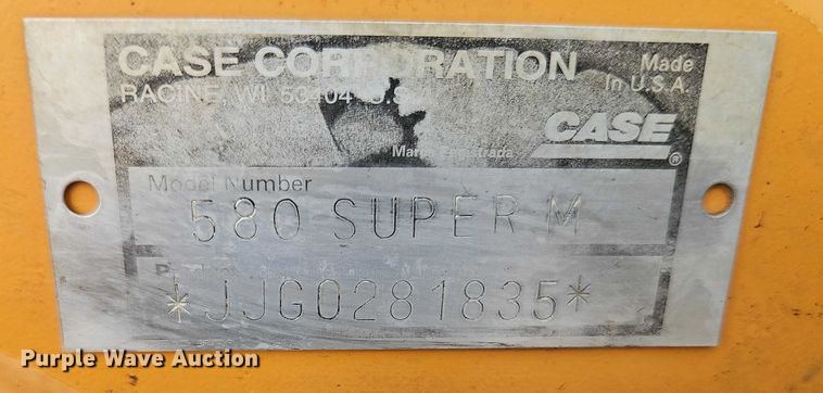 image for item EJ0039 2001 Case 580 Super M backhoe