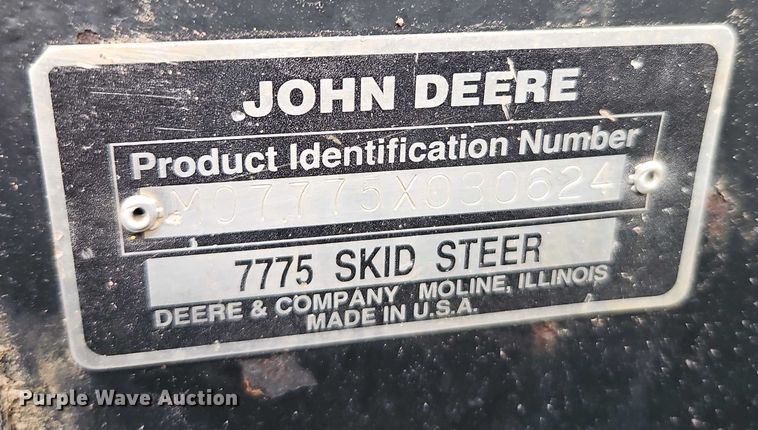 image for item EJ0041 1997 John Deere 7775 skid steer loader