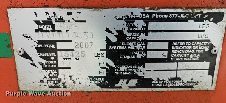 image for item EJ0055 2007 JLG 450AJ boom lift