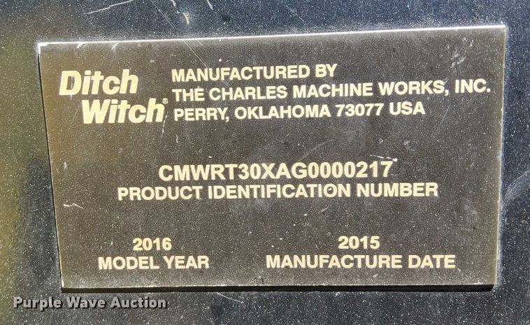 image for item EJ0057 2016 Ditch Witch RT30 trencher