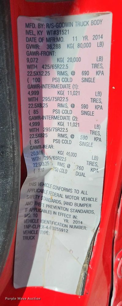 image for item EJ0062 2015 Peterbilt 567 dump truck