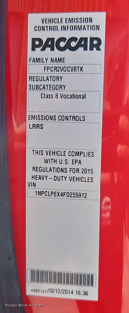 image for item EJ0062 2015 Peterbilt 567 dump truck