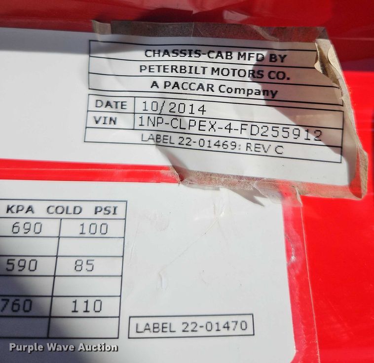 image for item EJ0062 2015 Peterbilt 567 dump truck