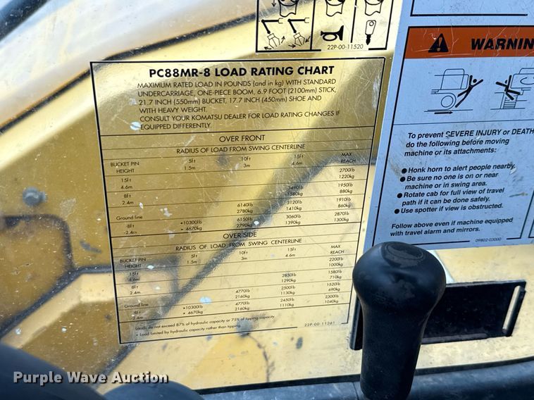 image for item EJ3743 2012 Komatsu PC88MR-8 mini excavator