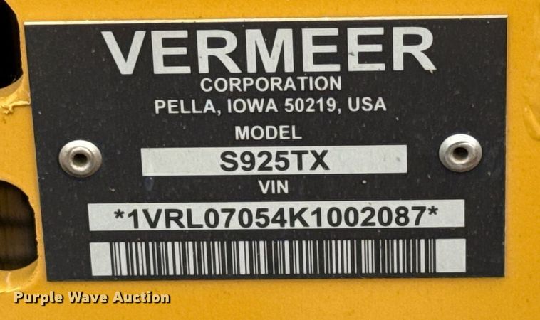 image for item EJ4499 2019 Vermeer S925TX compact utility loader