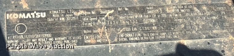 image for item EJ4501 2013 Komatsu PC210LC-10 excavator