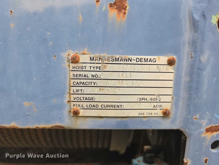 image for item EJ7566 (3) Mannesmann-Demag overhead cranes