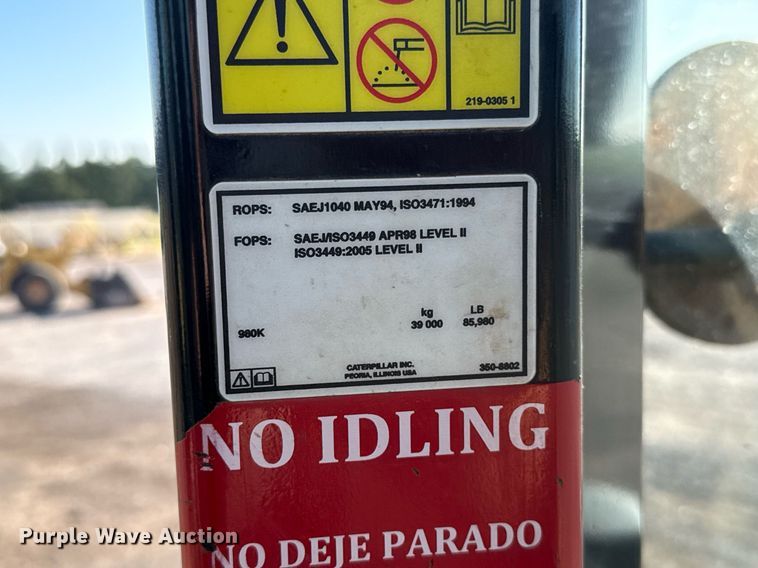 image for item EJ8801 2012 Caterpillar 980K wheel loader