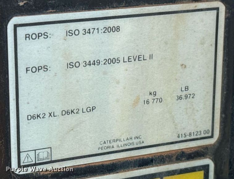 image for item EJ8827 2014 Caterpillar D6K2 XL dozer