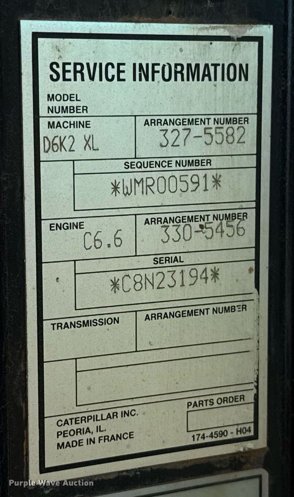 image for item EJ8827 2014 Caterpillar D6K2 XL dozer