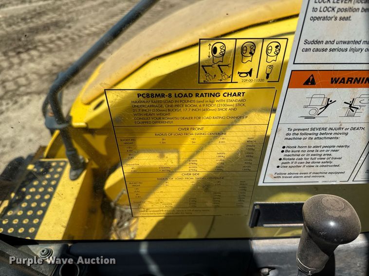 image for item EJ8828 2014 Komatsu PC88MR-8 mini excavator