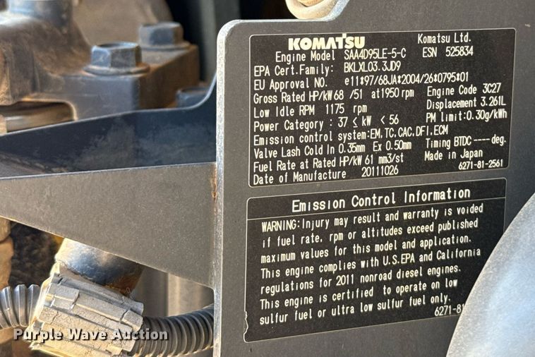 image for item EJ8828 2014 Komatsu PC88MR-8 mini excavator