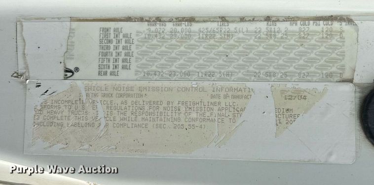 image for item EK2790 2005 Sterling Truck L9500  dump truck