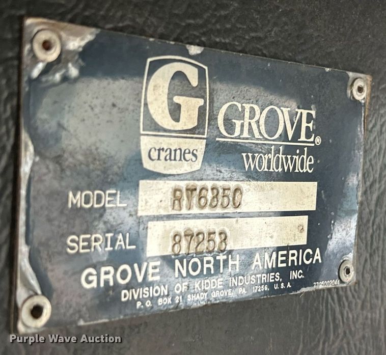 image for item EK8069 1998 Grove RT635C crane