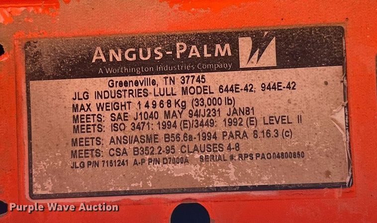 image for item EK8089 2014 Lull 944E-42 telehandler