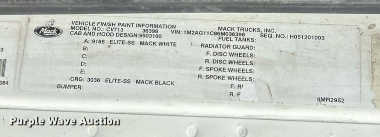 image for item EK8090 2006 Mack CV Granite dump truck