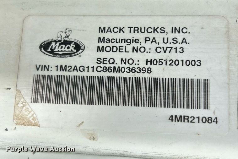 image for item EK8090 2006 Mack CV Granite dump truck
