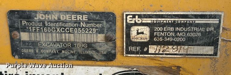 image for item EK8091 2013 John Deere 160G LC excavator