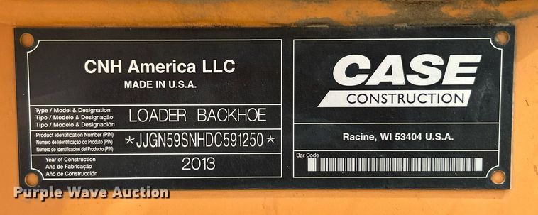 image for item EK8099 2013 Case 590 Super N backhoe