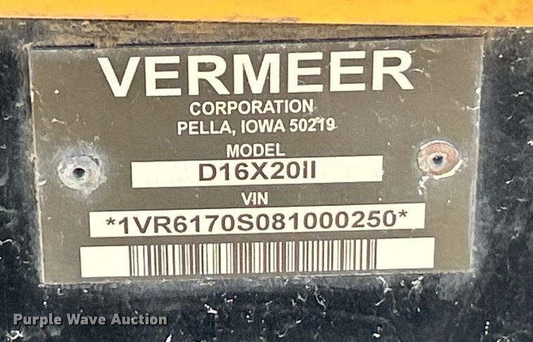 image for item EK8126 2008 Vermeer D16x20 Navigator Series 2 directional boring unit