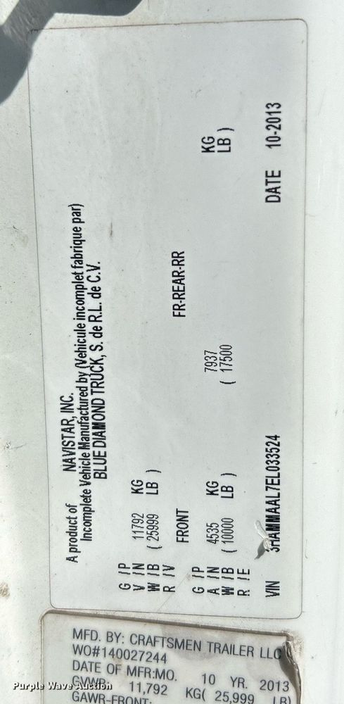 image for item EK8149 2014 International MA025 flatbed truck