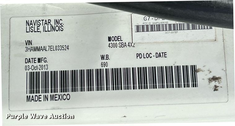 image for item EK8149 2014 International MA025 flatbed truck