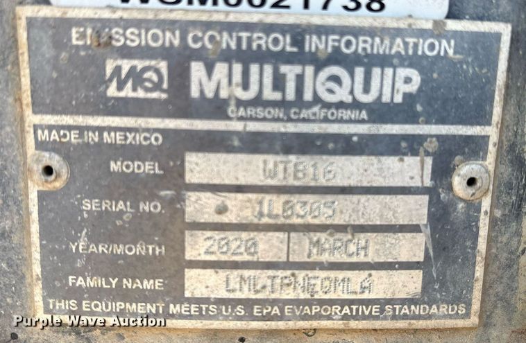 image for item EL2091 2020 Multiquip WTB16 concrete buggy