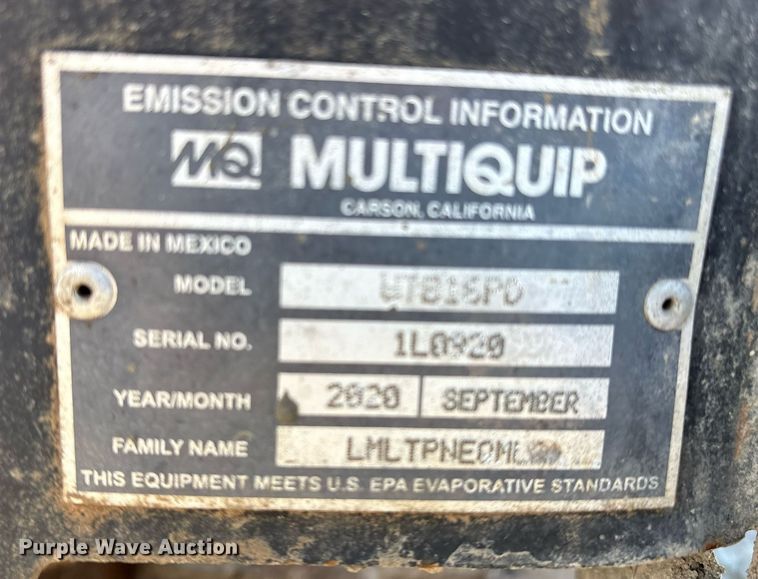 image for item EL2092 2020 Multiquip WTB16PD concrete buggy