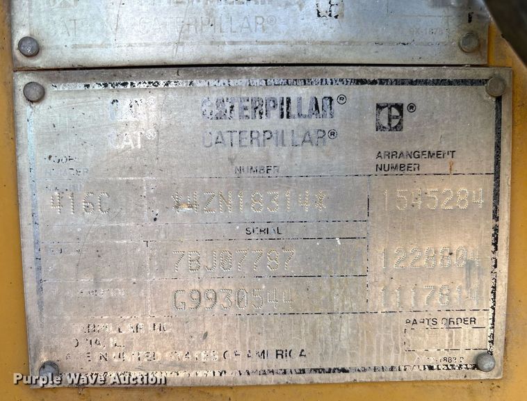 image for item EM2527 1999 Caterpillar 416C backhoe