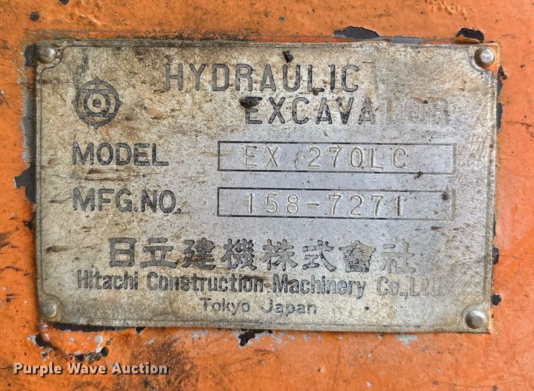 image for item EM2565 1995 Hitachi EX270LC excavator