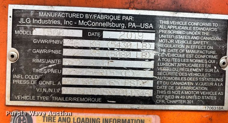 image for item EM2576 2019 JLG T500J boom lift
