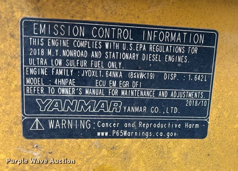 image for item EM2578 2019 John Deere 35G mini excavator