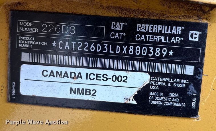 image for item EM2579 2020 Caterpillar 226D3 skid steer loader