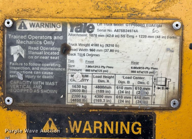 image for item EM2587 Yale GTP050RG forklift