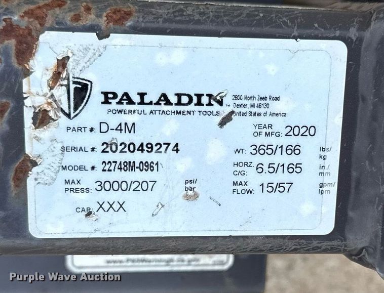 image for item EM7119 2020 Paladin 22748M-0961 compact utility loader power rake