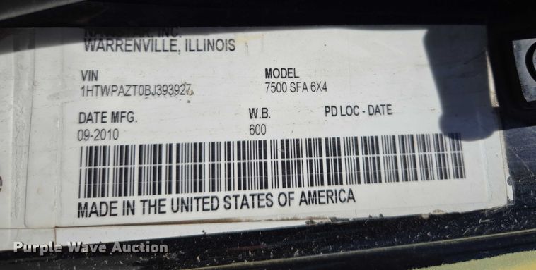 image for item EM7288 2011 International 7500 sewer jetter truck