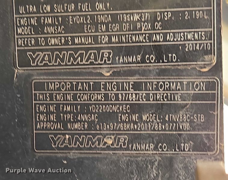 image for item EN3753 2015 Takeuchi TB240 mini excavator