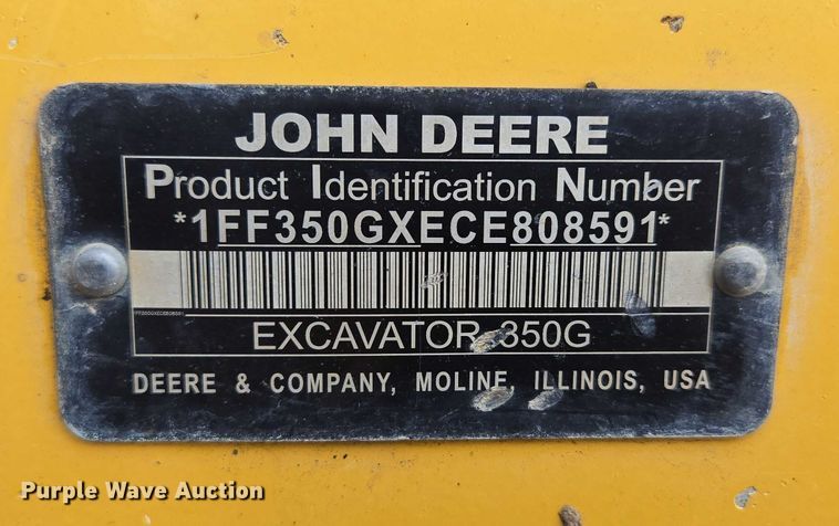 image for item EN3756 2012 John Deere 350G LC excavator