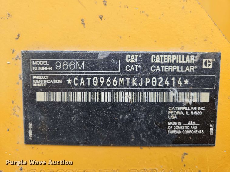 image for item EO0777 2017 Caterpillar  966M wheel loader