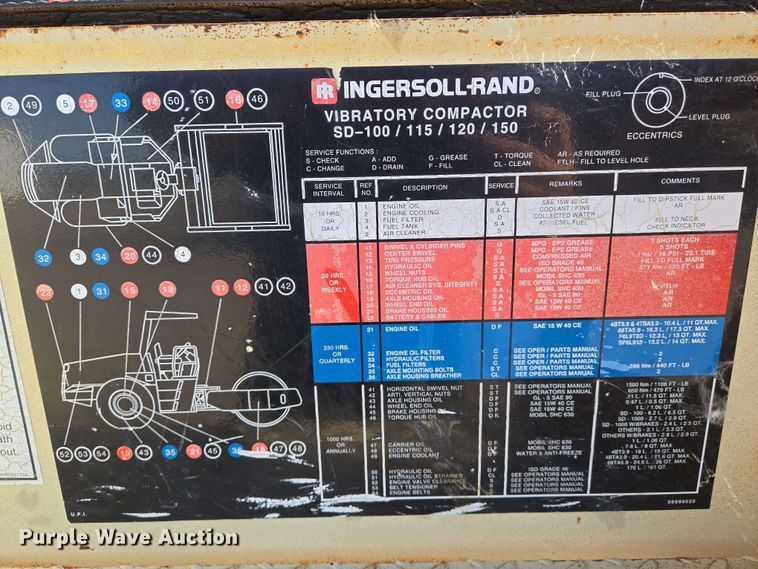 image for item EO0807 1996 Ingersoll Rand SD115F Pro-Pac single drum vibratory roller