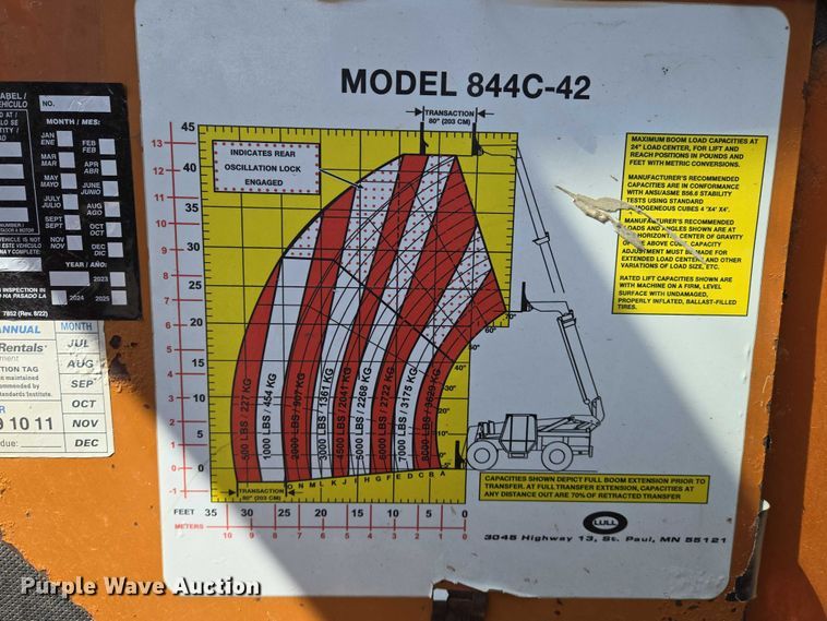 image for item EO0837 2000 Lull 844C-42 Highlander  telehandler