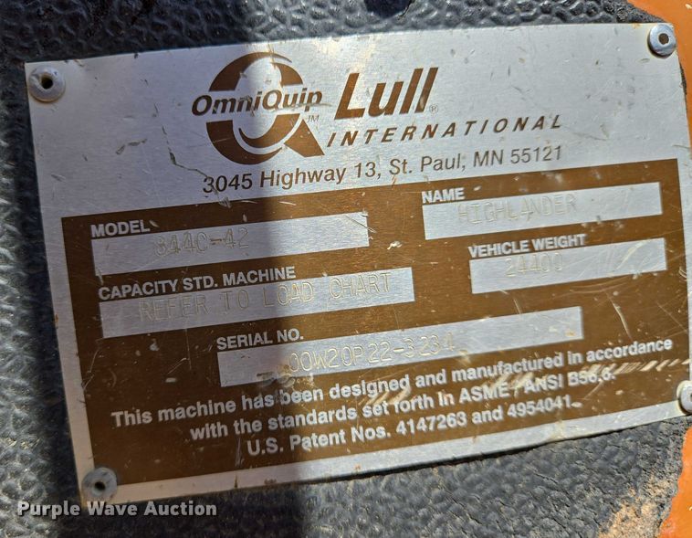 image for item EO0837 2000 Lull 844C-42 Highlander  telehandler