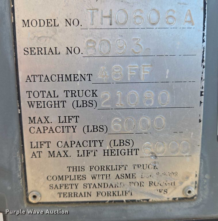 image for item EO0839 Terex TH0606A telehandler